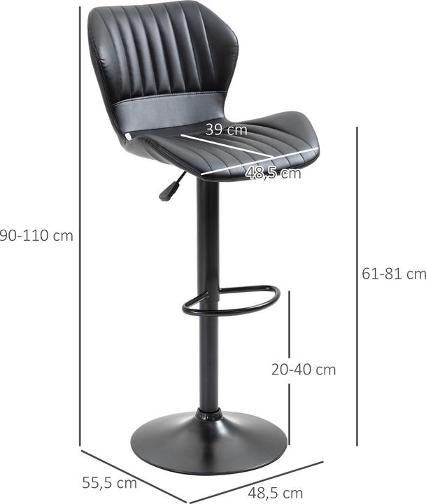 Produktbild Homcom Barhocker-Set höhenverstellbar und mit Fussring