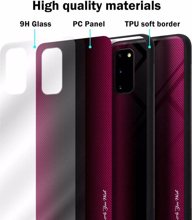 Actual product image Cadorabo TPU Striped Glass Cover (Samsung Galaxy S20+)