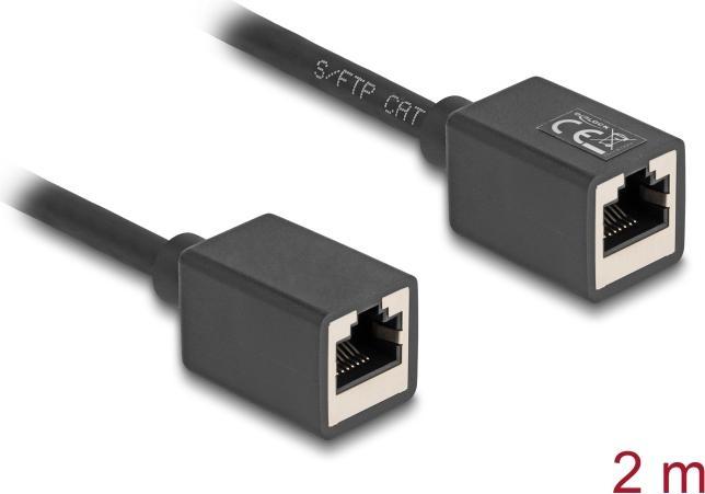 Produktbild Delock Netzwerk Verlängerungskabel Kupplung RJ45 Buchse zu R (S/FTP, CAT6a, 2 m)