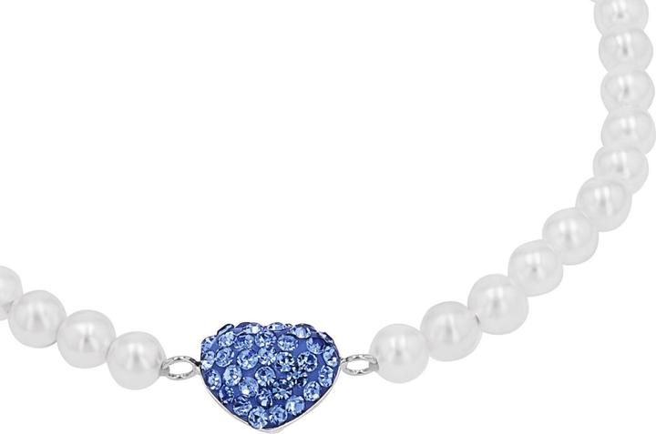 Produktbild Amor Armschmuck für Damen, 925 Sterling Silber, Kristall synth., Muschelkernperle | Herz (18 cm, Silber 925)