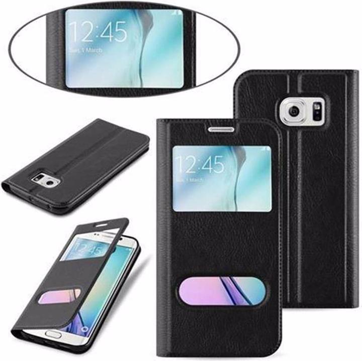 Actual product image Cadorabo Book with View double window cover (Samsung Galaxy S6 Edge)