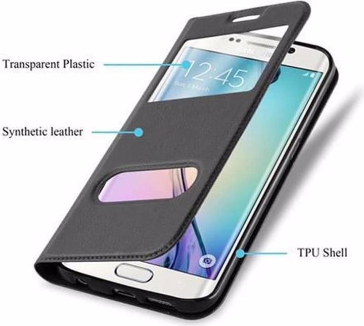 Actual product image Cadorabo Book with View double window cover (Samsung Galaxy S6 Edge)