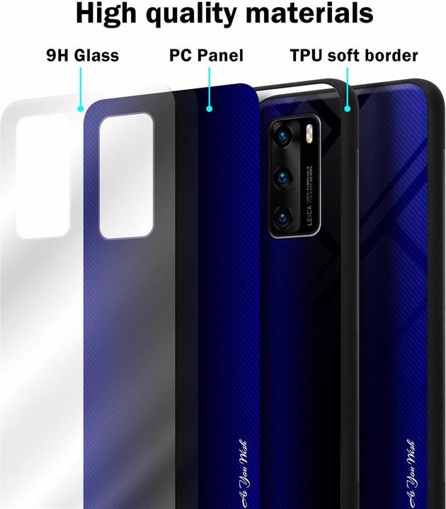 Produktbild Cadorabo TPU Gestreiftes Glas Cover (Huawei P40)