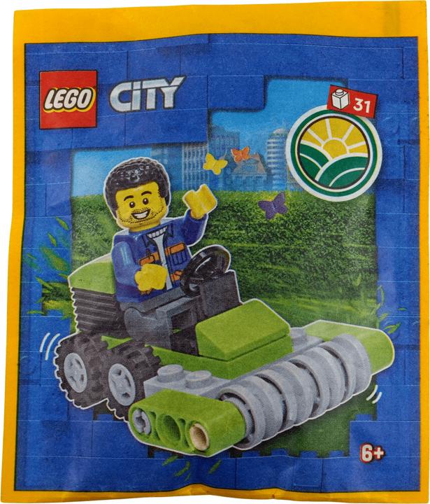 Actual product image LEGO Minifigure City Labourer Worker with lawn mower (952303, LEGO Technic)