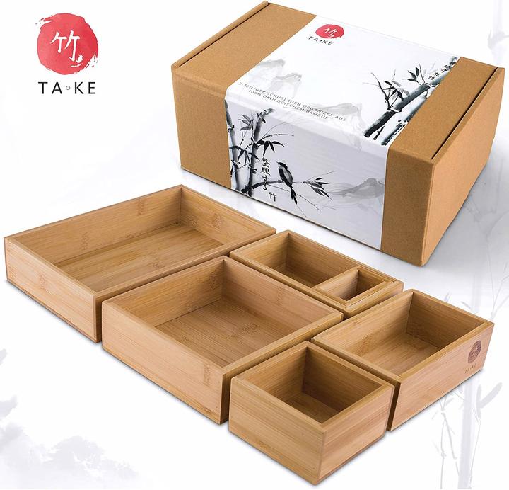 Produktbild Take 6-teiliges Schubladen Ordnungssystem aus 100 Natur Bambus