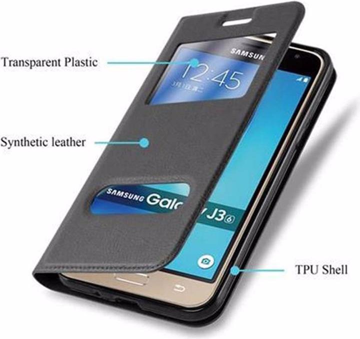 Produktbild Cadorabo Book mit View Doppelfenster Cover (Samsung Galaxy J3 (2016))