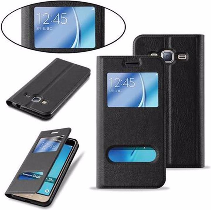 Produktbild Cadorabo Book mit View Doppelfenster Cover (Samsung Galaxy J3 (2016))