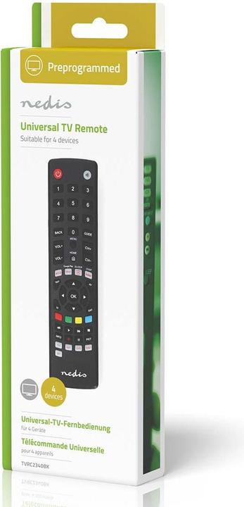 Produktbild Nedis Universal-Fernbedienung | Vorprogrammiert | 4 Geräte | Amazon Prime / Disney + Button / Google (Universal Fernbedienung, Infrarot)