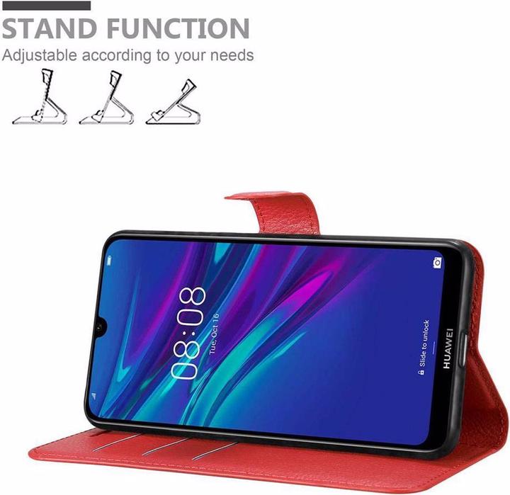 Actual product image Cadorabo Book with stand function cover (Huawei Y6 (2019))