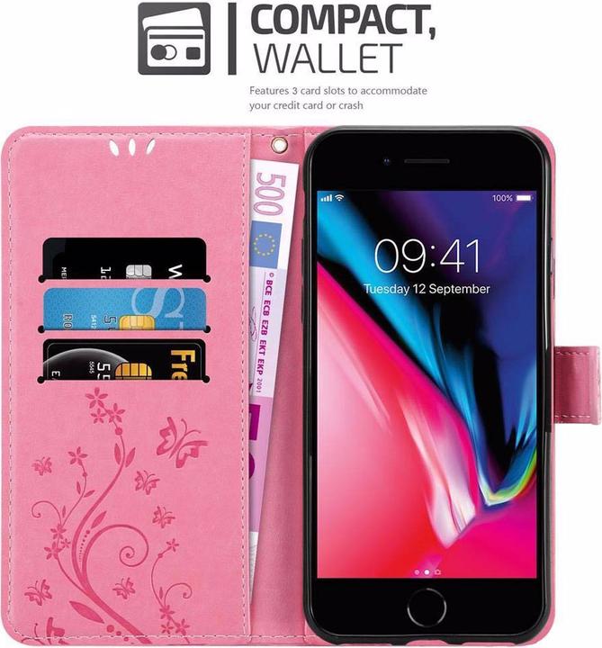 Actual product image Cadorabo Flower Book Cover (Apple iPhone 7, Apple iPhone SE (2nd Gen))