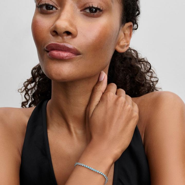 Produktbild Pandora Funkelndes hellblaues Tennisarmband (18 cm, Silber 925)