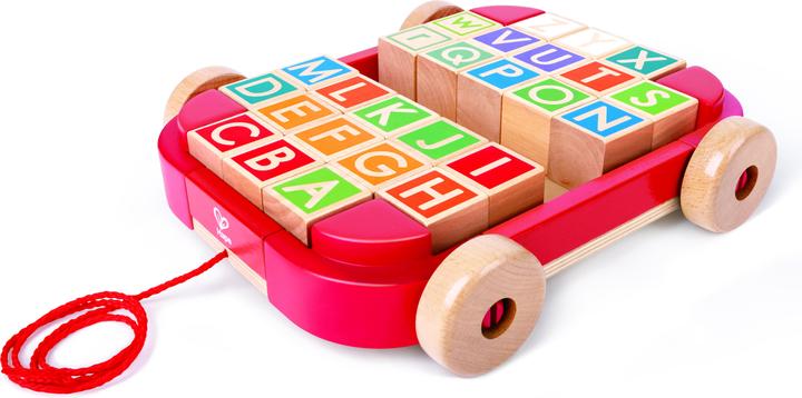Image du produit Hape Blocs de construction de lettres dans un chariot à tirer