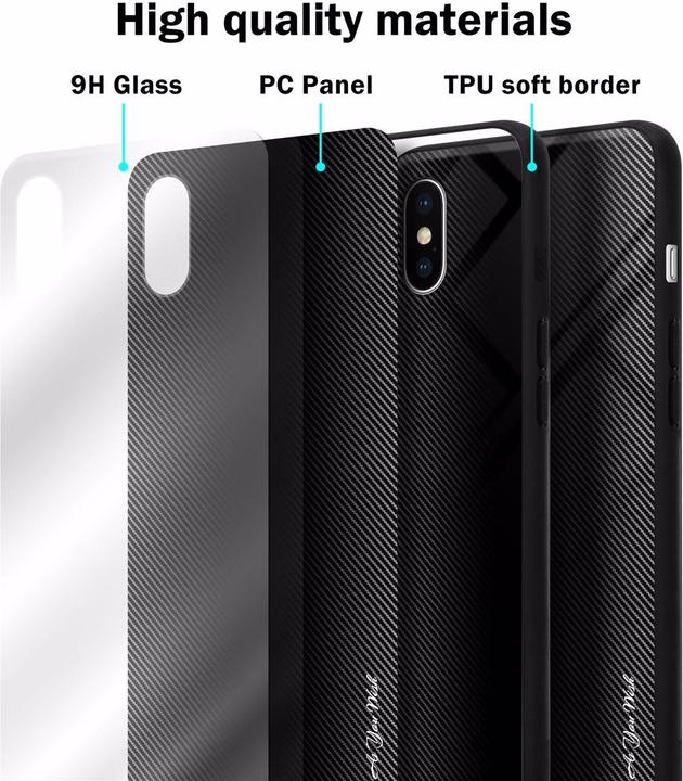 Actual product image Cadorabo TPU Striped Glass Cover (Apple iPhone XS Max)