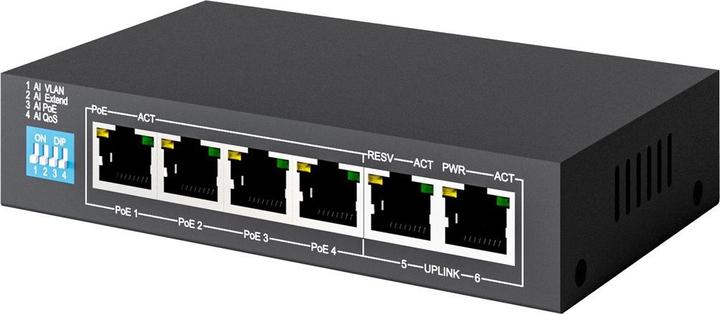 Image du produit Extralink EX.14831 commutateur réseau Unmanaged L2 Fast Ethernet (10/100) Power over Ethernet (PoE) (6 Ports)