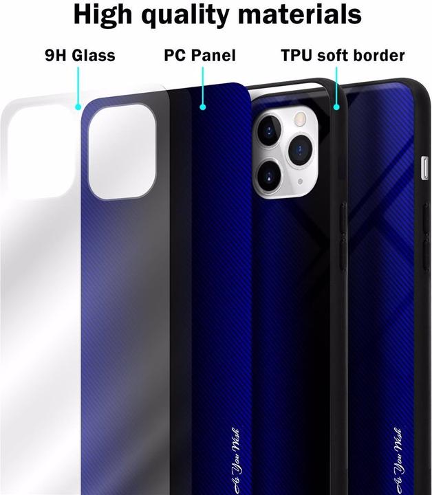 Produktbild Cadorabo TPU Gestreiftes Glas Cover (Apple iPhone 11 Pro)