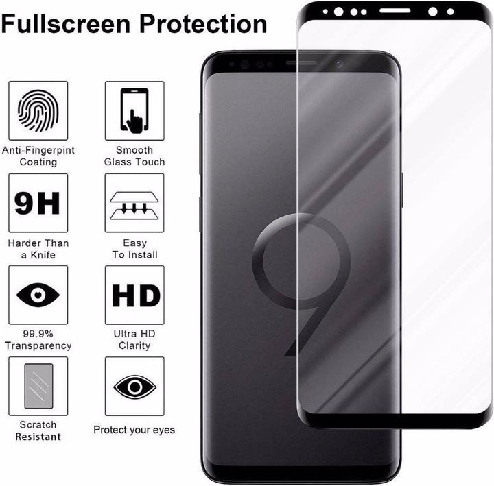 Actual product image Cadorabo Full Glue screen protector glass (1 Piece, Samsung Galaxy S9+)