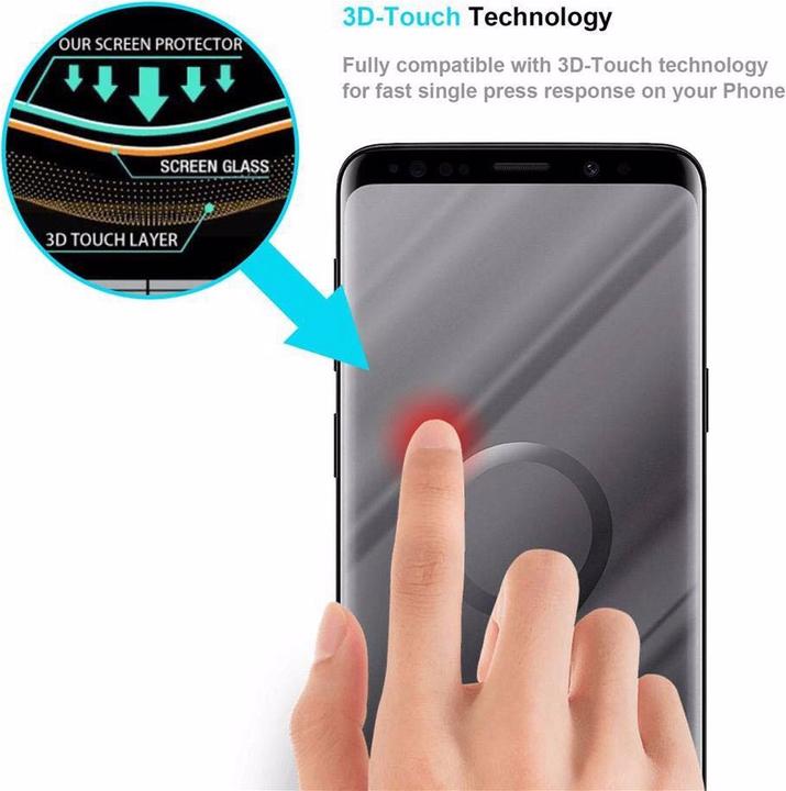Actual product image Cadorabo Full Glue screen protector glass (1 Piece, Samsung Galaxy S9+)