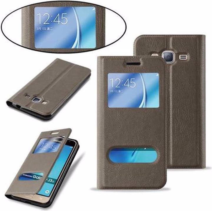 Actual product image Cadorabo Book with View double window cover (Samsung Galaxy J3 (2016))