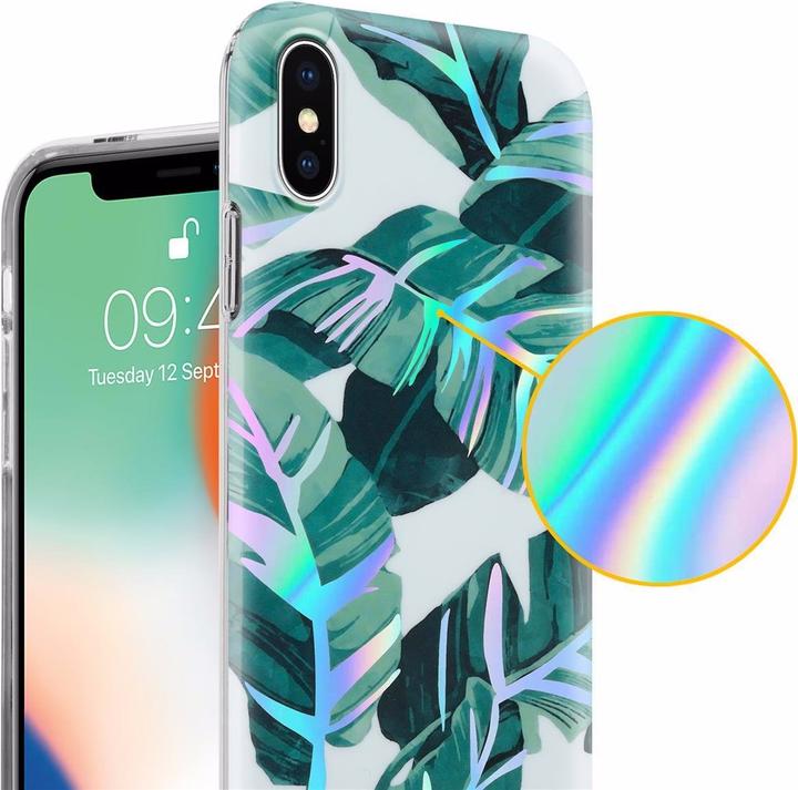 Actual product image Cadorabo IMD TPU Colorful Flowers & Leaves Cover (Apple iPhone X)