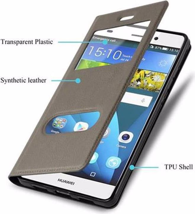 Produktbild Cadorabo Book mit View Doppelfenster Cover (Huawei P8 Lite)