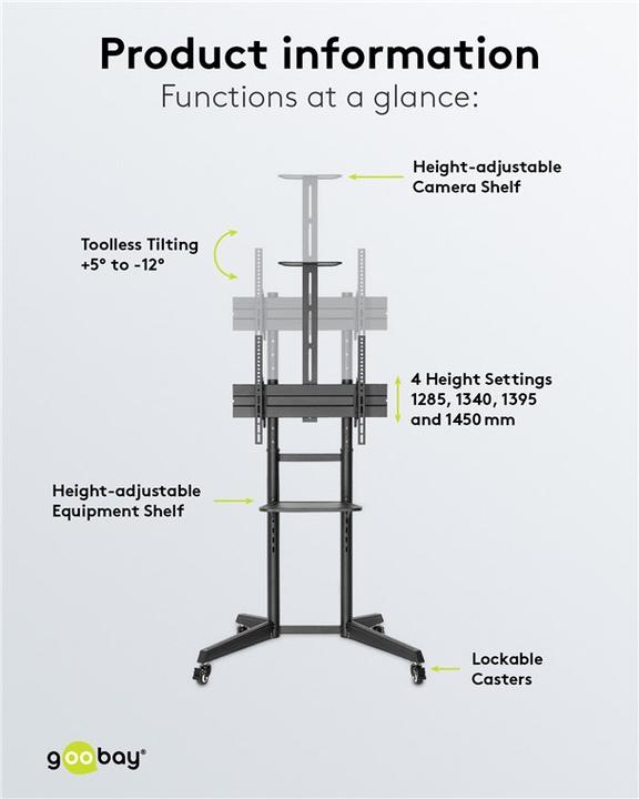 Produktbild Goobay TV-Präsentationsständer Pro Grösse L (Diverse, 70", 50 kg)