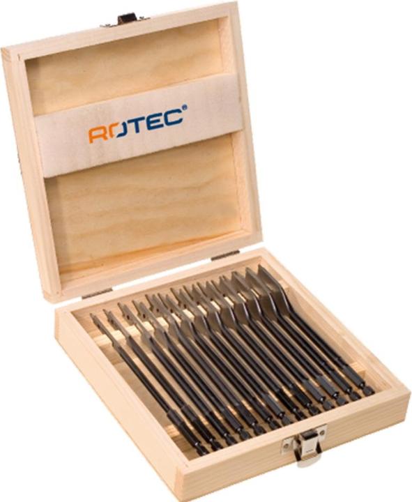 Image du produit Rotec 900.1018 Schnellbohrer-Set 13-teilig im Holzkoffer (6, 8, 10, 12, 13, 14, 16, 18, 19, 20, 22, 24 et 25 mm)