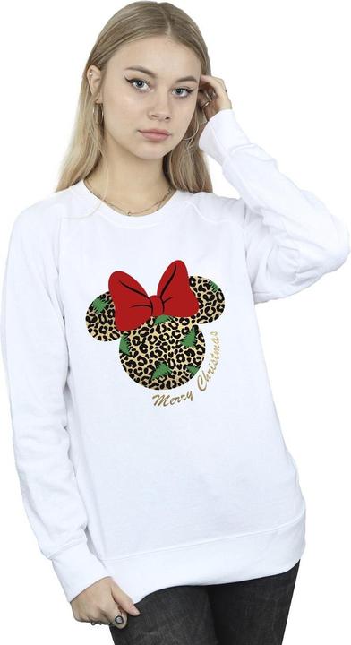 Actual product image Disney Womens/Ladies Minnie Mouse Leopard Christmas Sweatshirt (4XL)