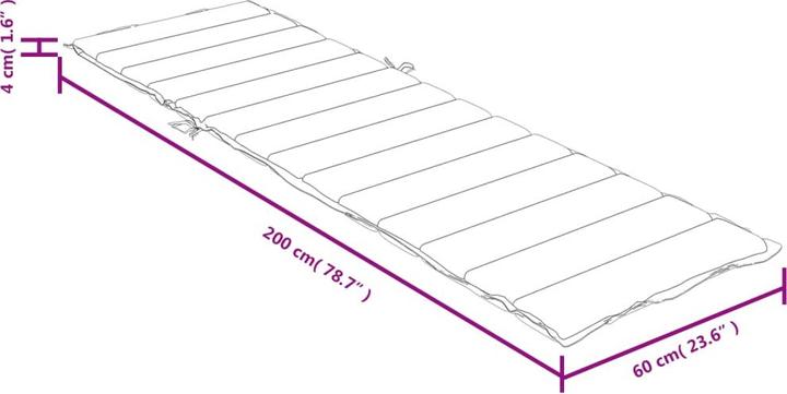 Immagine prodotto VidaXL Copertura per sdraio (200 x 60 x 4 cm)