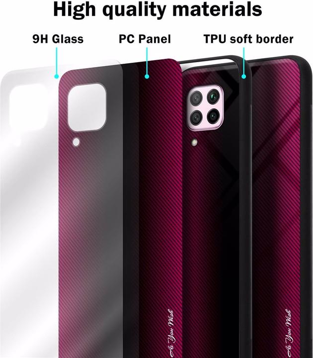 Actual product image Cadorabo TPU Striped Glass Cover (Huawei Nova 7i, Huawei P40 Lite)