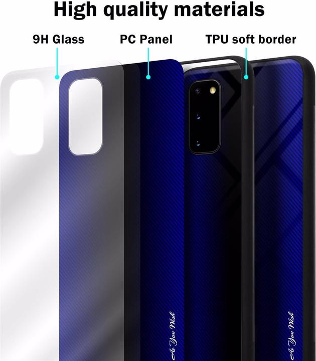 Produktbild Cadorabo TPU Gestreiftes Glas Cover (Samsung Galaxy S20+)