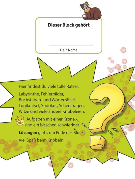Produktbild Rätselblock ab 8 Jahre - Band 2 (Deutsch, Gisela Specht, Agnes Spiecker, 2021)