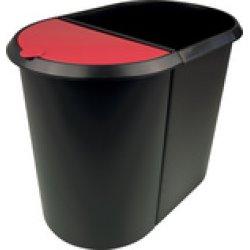 Immagine prodotto Helit Cestino per carta straccia "doppio", ovale, PE, nero/verde (29 l)