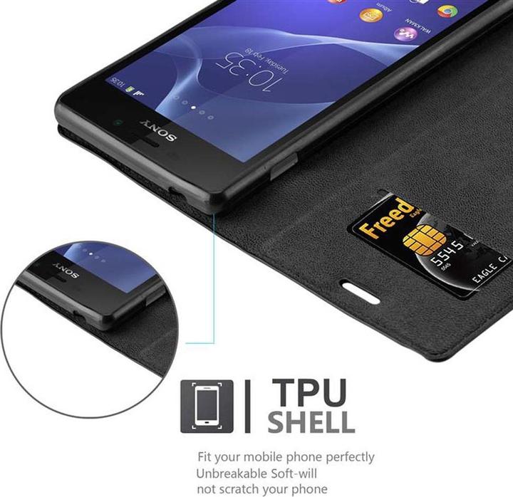 Actual product image Cadorabo Book Invisible Magnet Cover (Sony Xperia M2 Aqua)