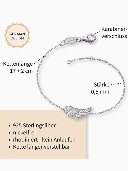Produktbild Engelsrufer Armband Flügel (17.50 cm, 925er Silber)