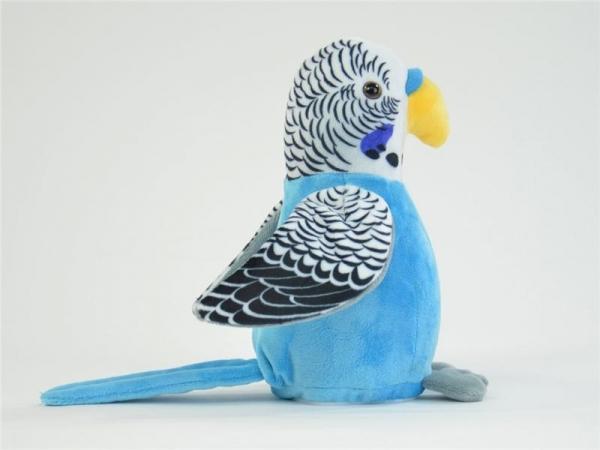 Actual product image Kögler Talking budgie blue babbling animal with microphone, speaks after (21 cm)