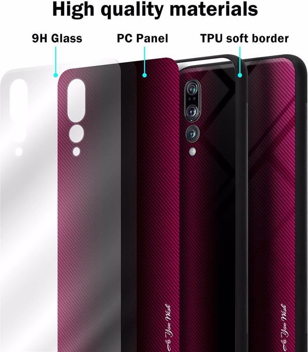 Immagine prodotto Cadorabo Copertura di vetro a strisce in TPU (Huawei P20 Pro, Huawei P20 Plus)