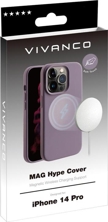 Actual product image Vivanco Mag Hype mobile phone case (6.1") Cover Purple (Apple iPhone 14 Pro)