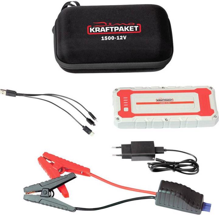 Actual product image Dino Quick start system, jumper cable 12V 1500A 62.9Wh 136150 jump start current (12 V)= (1500 A, 4250 mAh)
