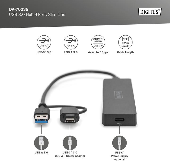 Immagine prodotto Digitus DA-70235 (USB-C, 4 Porti)