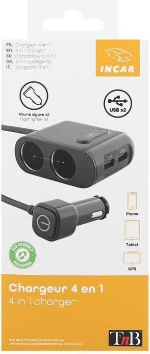 Image du produit T'nB Adaptateur de charge 2-USB+ prise norme DIN