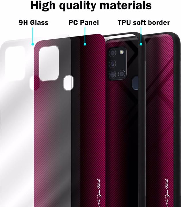 Actual product image Cadorabo TPU Striped Glass Cover (Samsung Galaxy A21s)