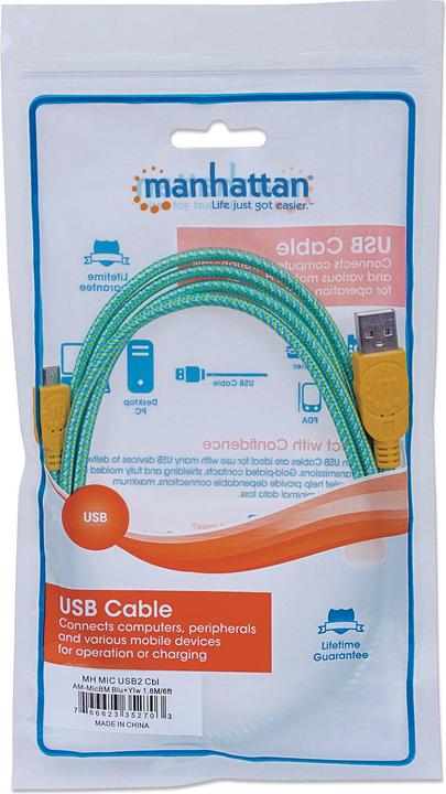 Actual product image Manhattan Braided Micro-USB (1.80 m, USB 2.0)