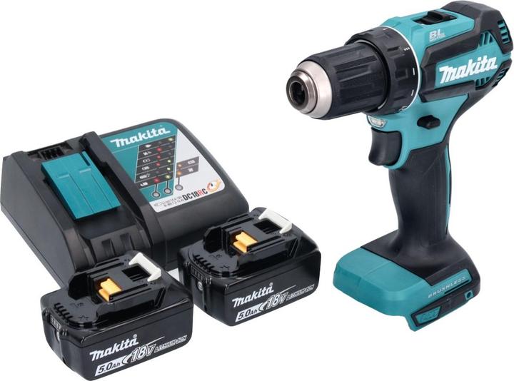 Immagine prodotto Makita Trapano avvitatore a batteria DDF 485 RT 18 V 50 Nm Brushless + 2x batteria 5.0 Ah + caricatore (Batteria ricaricabile)
