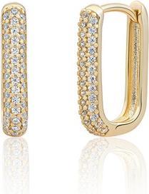 Sparkling Jewels Sparkling Gold-Plated Drop Earrings With Cubic Zirconia Eag24