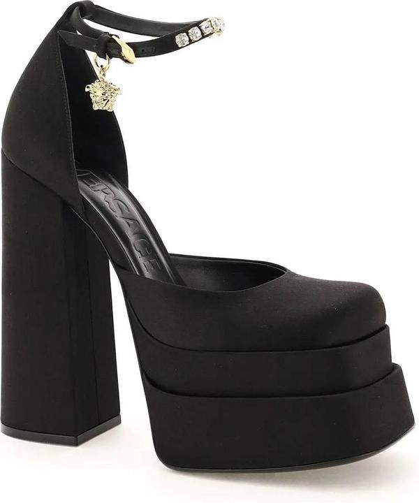 Versace Silk Satin Platform Pumps (40)