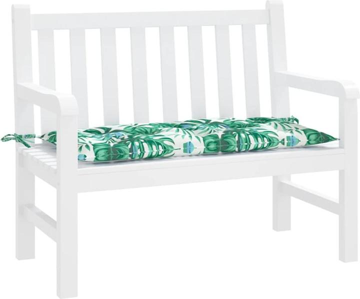 Actual product image VidaXL Garden bench cushion leaf pattern O x ford fabric (110 x 50 x 7 cm)
