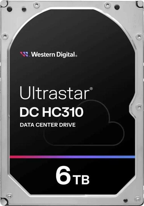 Actual product image WD Ultrastar DC HC310 8.9cm 3.5inch 26.1MM 6000GB 256MB 7200RPM SAS ULTRA 4KN SE P3 (6 TB, 3.5", CMR)