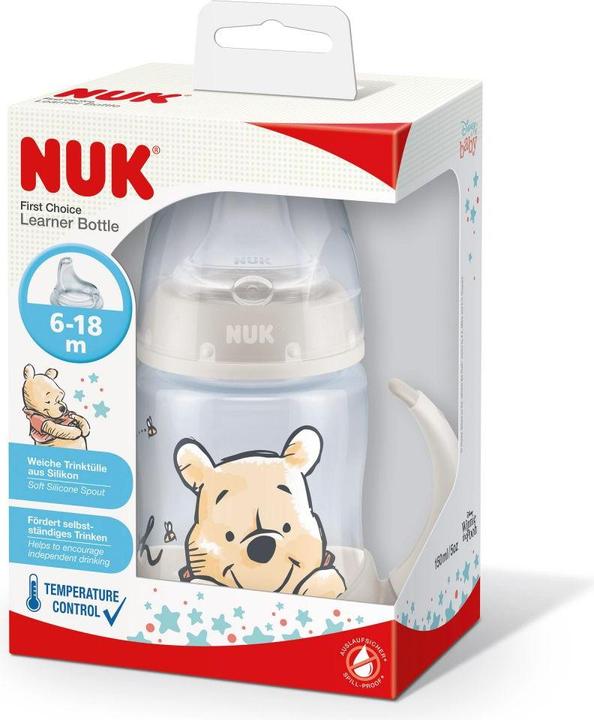 Produktbild NUK Disney Winnie Puuh First Choice Trinklernflasche Temperature Control, 150ml, 6-18 Monate, bei... (150 ml)