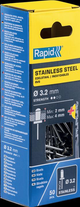 Image du produit Rapid Rivets aveugles en acier inoxydable Ø 3,2 x 8 mm