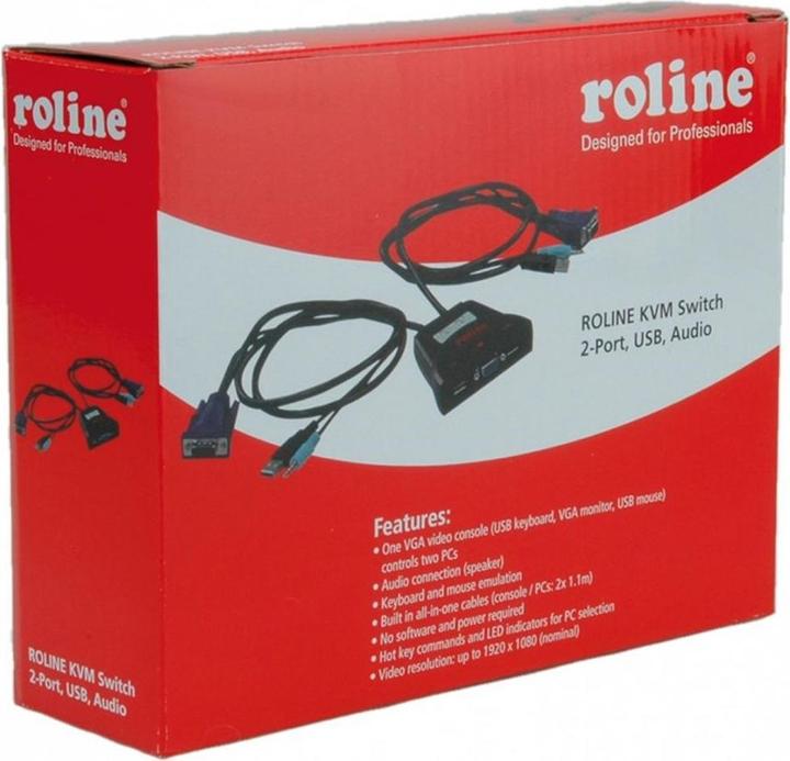 Actual product image Roline KVM Switch Star 2PC, USB, Audio